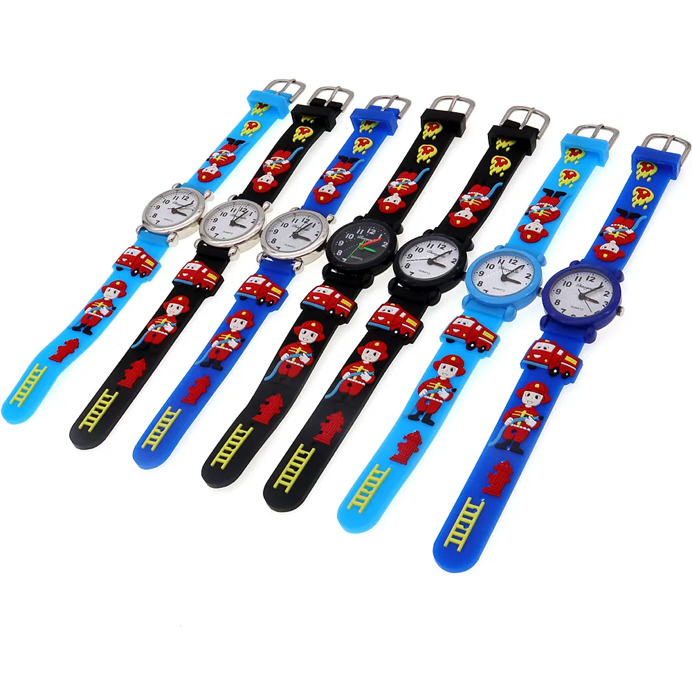 Cute Boy Girls Watches Kids Gifts Children Watch Little Kid Watch Silicone Quartz Fireman Sport Watches Kids Watches Boys