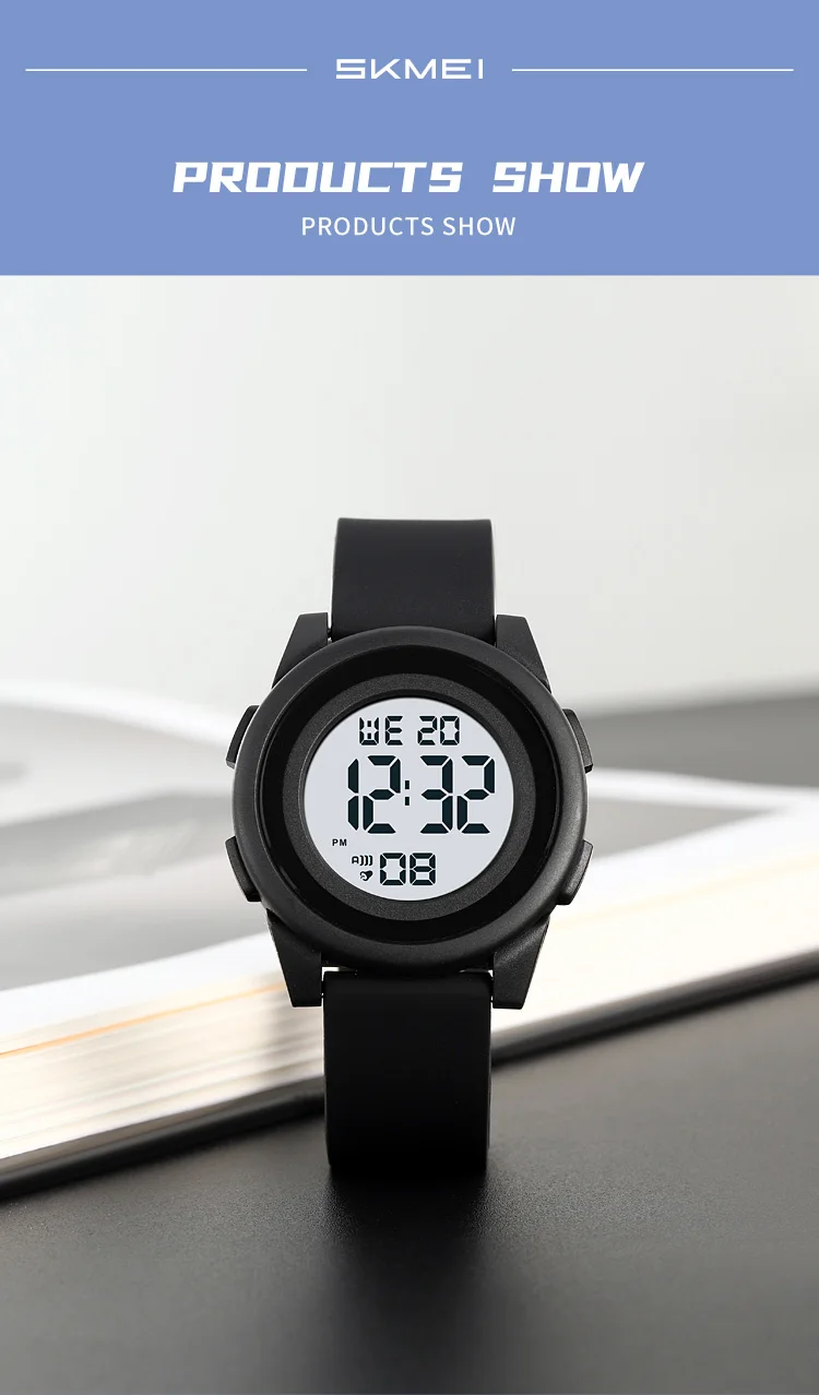 SKMEI Kids Digital LED Black Light Stopwatch Children Watch 50m Waterproof Wristwatches For Boys Girls Clock Alarm Clock 2429
