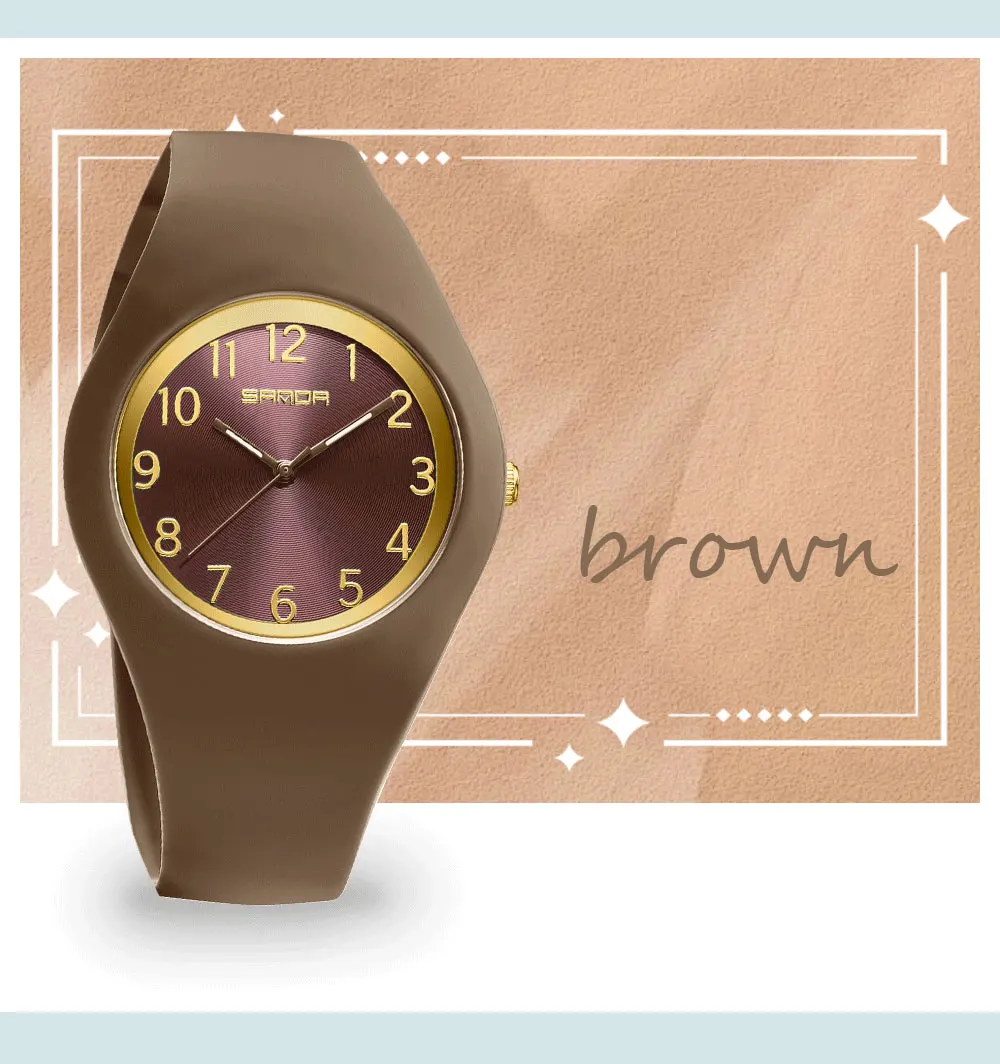 SANDA Fashion Ladies Children Quartz Watches for Boys Girls Kids Watch Waterproof Women Silicone Watchband Quartz Clock Gift