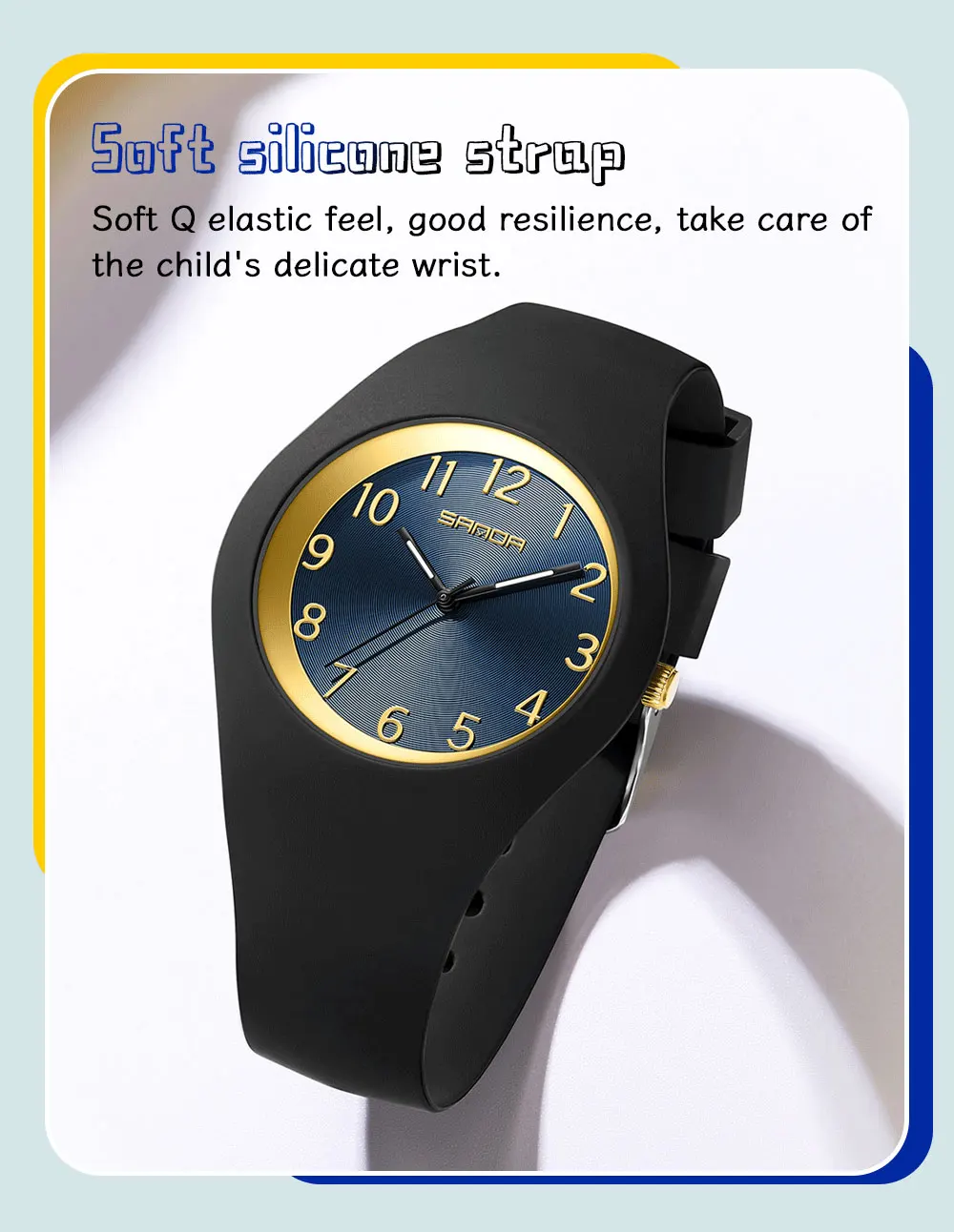 SANDA Fashion Ladies Children Quartz Watches for Boys Girls Kids Watch Waterproof Women Silicone Watchband Quartz Clock Gift