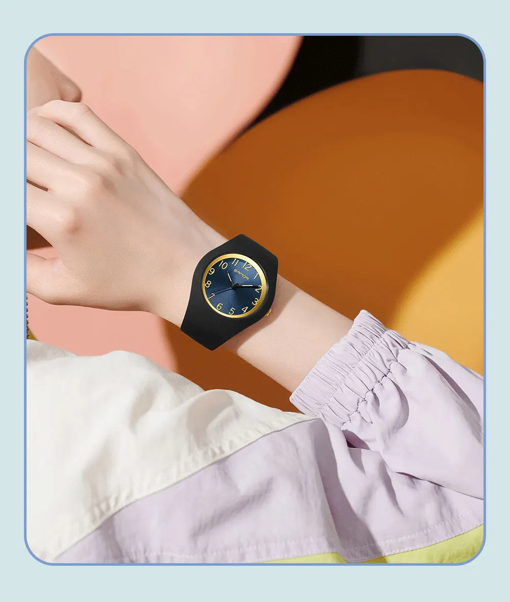 SANDA Fashion Ladies Children Quartz Watches for Boys Girls Kids Watch Waterproof Women Silicone Watchband Quartz Clock Gift