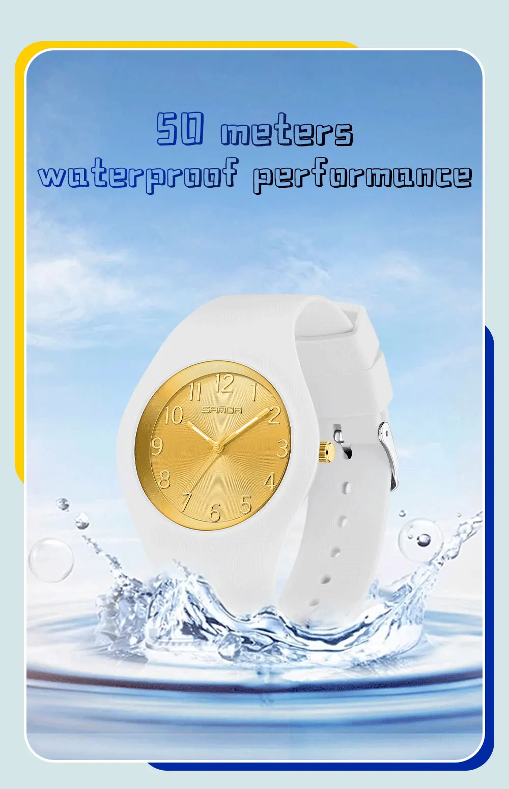 SANDA Fashion Ladies Children Quartz Watches for Boys Girls Kids Watch Waterproof Women Silicone Watchband Quartz Clock Gift