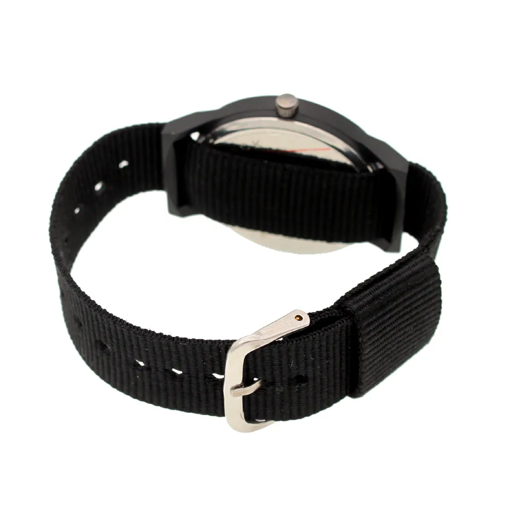 2Colors New Fashion Black Watch Fabric Nylon Strap Stainless Steel Watch Boy Girls Women Men Watches Student Watch Boy Gifts