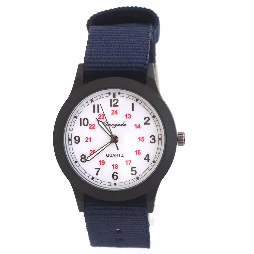 2Colors New Fashion Black Watch Fabric Nylon Strap Stainless Steel Watch Boy Girls Women Men Watches Student Watch Boy Gifts