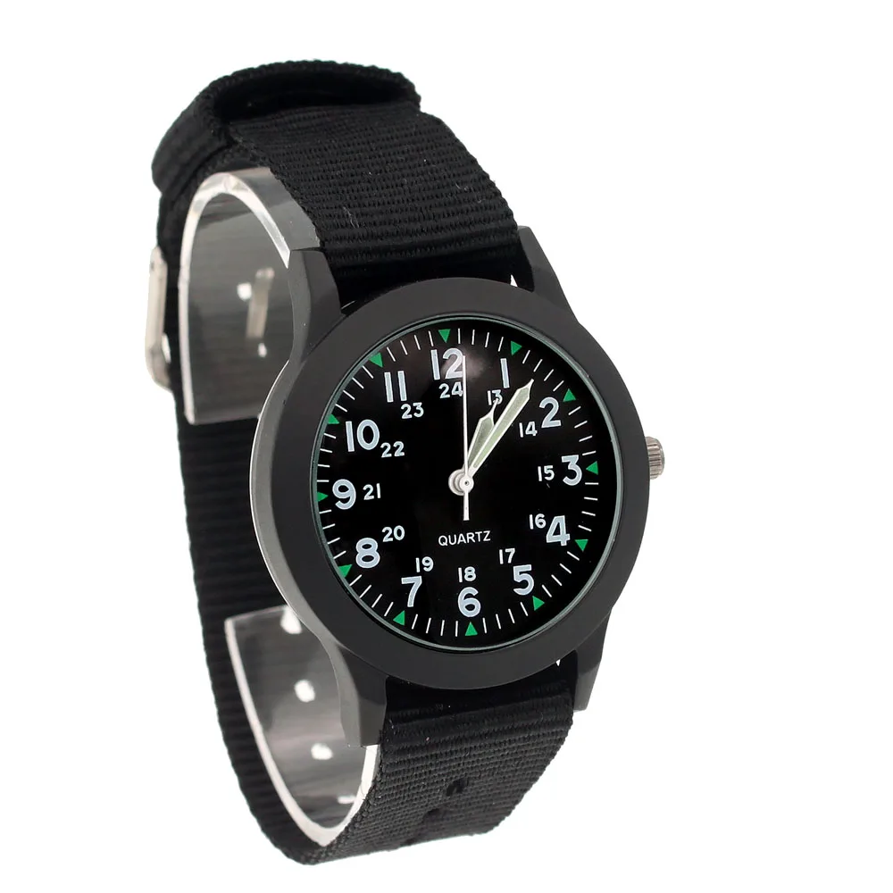 2Colors New Fashion Black Watch Fabric Nylon Strap Stainless Steel Watch Boy Girls Women Men Watches Student Watch Boy Gifts