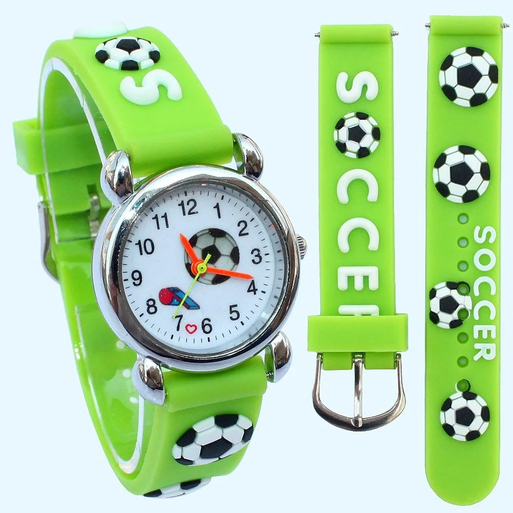 Sport Football Style 3D Watch Silicone Band Children Quartz Watch Boy Watch Girls Watch Cartoon Analog Wristwatch