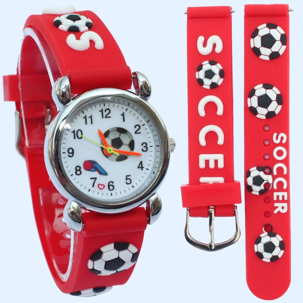 Sport Football Style 3D Watch Silicone Band Children Quartz Watch Boy Watch Girls Watch Cartoon Analog Wristwatch