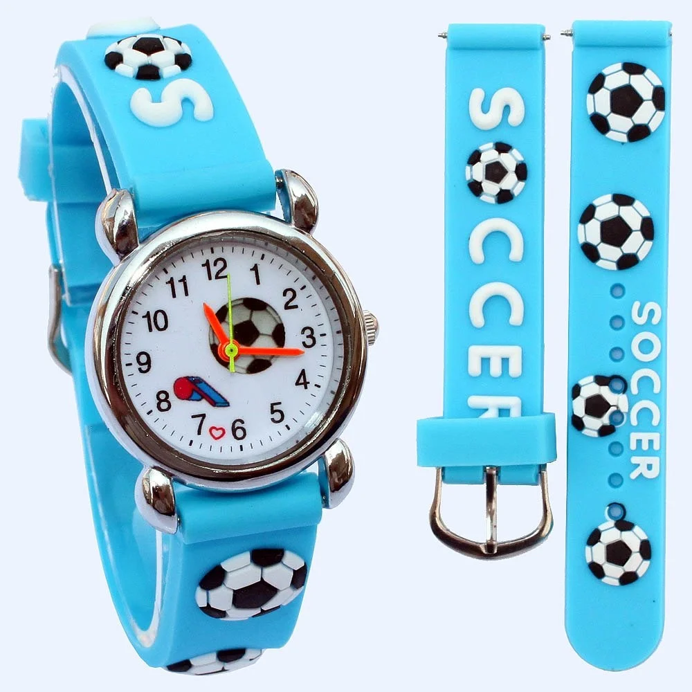 Sport Football Style 3D Watch Silicone Band Children Quartz Watch Boy Watch Girls Watch Cartoon Analog Wristwatch