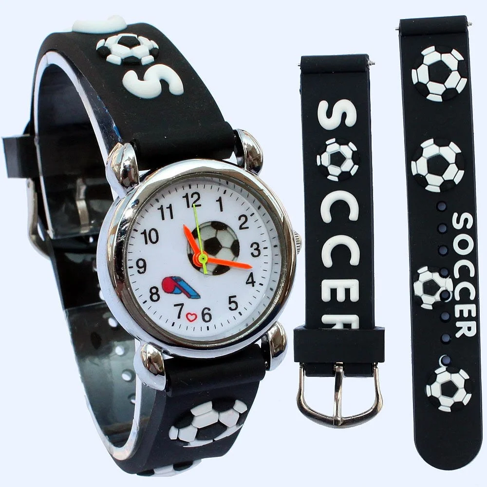 Sport Football Style 3D Watch Silicone Band Children Quartz Watch Boy Watch Girls Watch Cartoon Analog Wristwatch