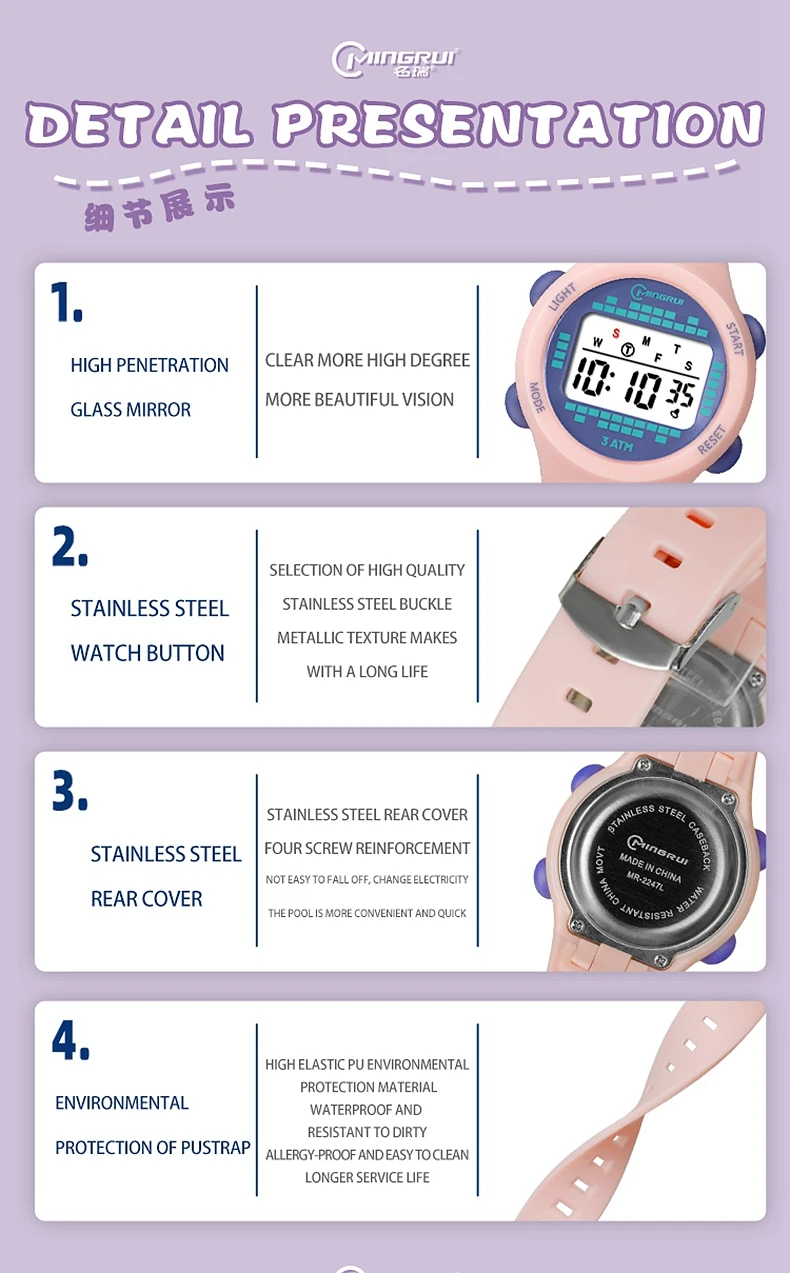 Kids Sport Watches Alarm Stopwatch Children Digital Watch For Boys Girls 30M Waterproof Military Student Electronic Wristwatch