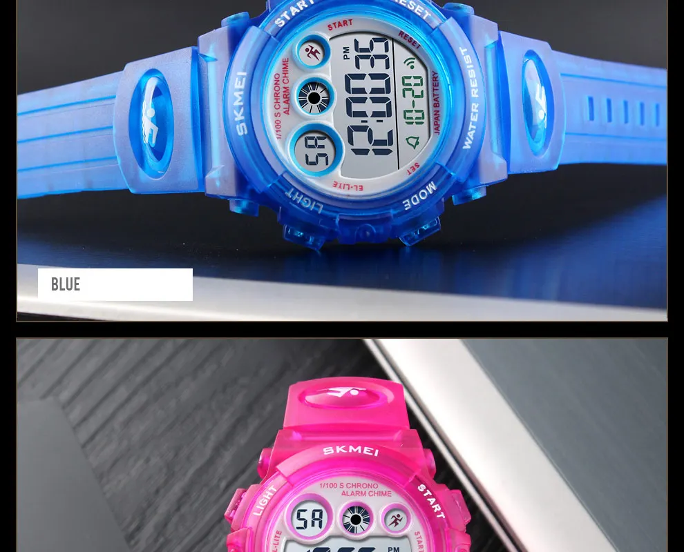 SKMEI 1451 Children Digital Shockproof Watch for Kids Color Alarm Sport Electronic Waterproof Boy Girl Wristwatch Military 1548