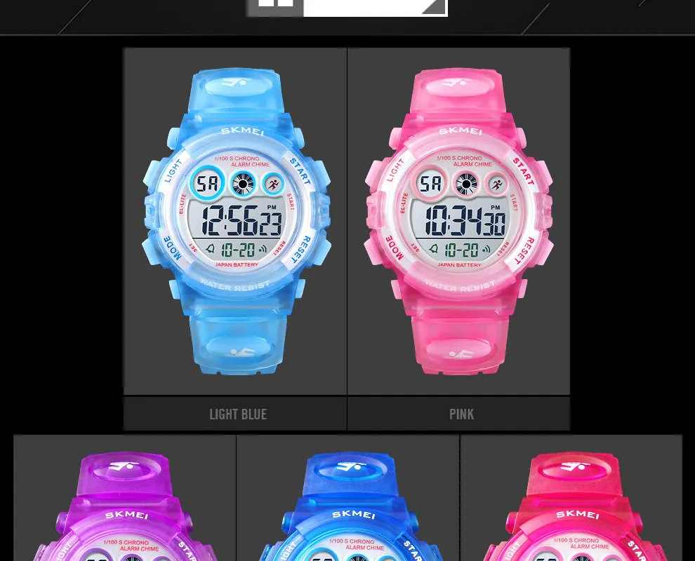 SKMEI 1451 Children Digital Shockproof Watch for Kids Color Alarm Sport Electronic Waterproof Boy Girl Wristwatch Military 1548