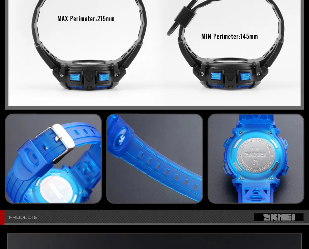 SKMEI 1451 Children Digital Shockproof Watch for Kids Color Alarm Sport Electronic Waterproof Boy Girl Wristwatch Military 1548