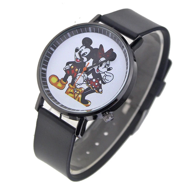 Disney Mickey Minnie Mouse Girl Boy Children's Kids Watch Women Cute Male Female Couple Wrist Watches Birthday Gifts