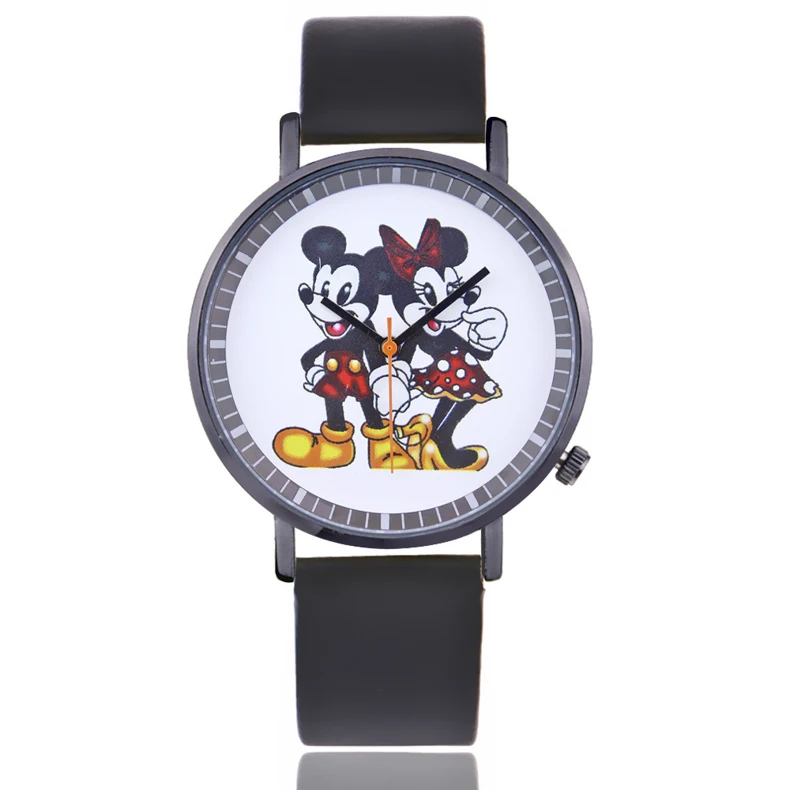 Disney Mickey Minnie Mouse Girl Boy Children's Kids Watch Women Cute Male Female Couple Wrist Watches Birthday Gifts