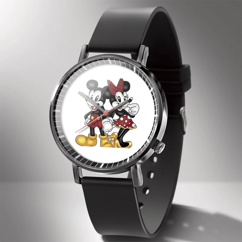Disney Mickey Minnie Mouse Girl Boy Children's Kids Watch Women Cute Male Female Couple Wrist Watches Birthday Gifts