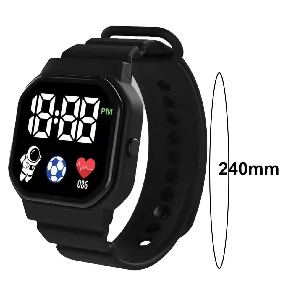 2Pcs/set Kids Watch Students Sports LED Digital Watches Spaceman Silicone Strap Electronic Wristwatch for Children Boys Girls