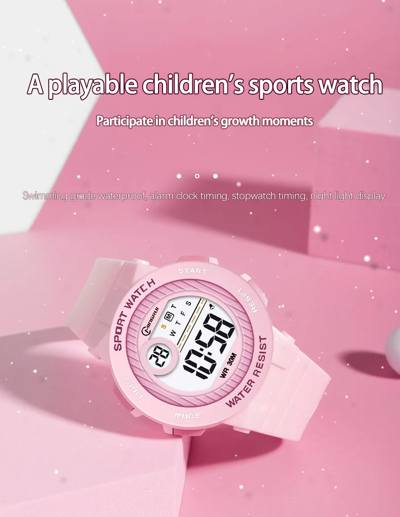 UTHAI CQ422 Fashionable Children's Watch Alarm Clock 30ATM Waterproof LED Night Light Electronic Watch Children's Birthday Gift