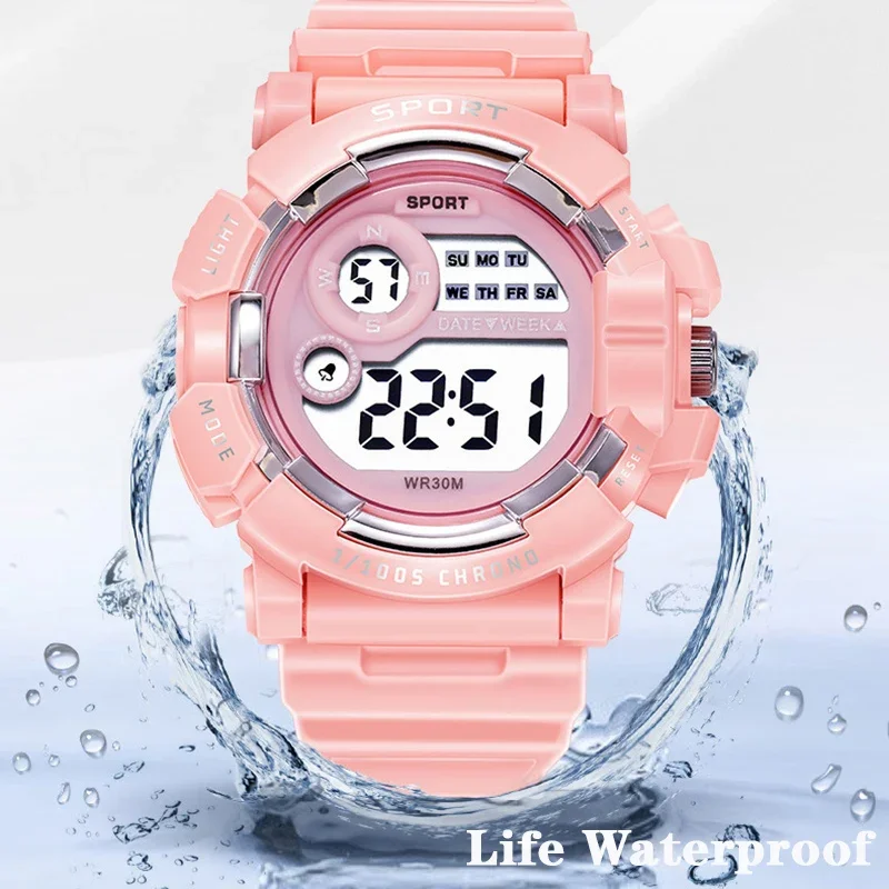 YIKAZE Digital Kids Watch Waterproof Child Sports Watches Multifunction Clock LED Electronic Wristwatch for Kids Boys Girls Gift