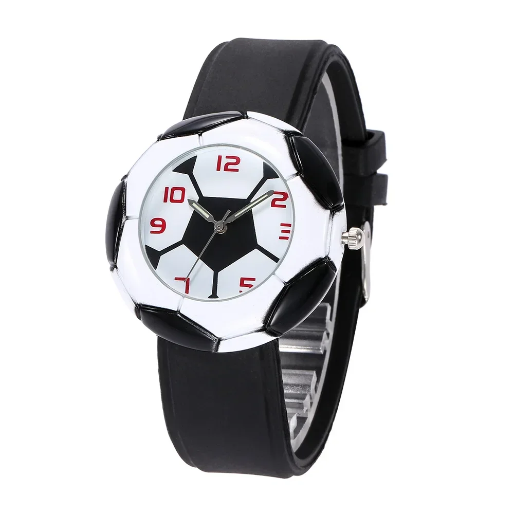 Children Football Cartoon Children Watch For Girls Rubber Kids Watches Boys Silicone Strap Analog WristWatch
