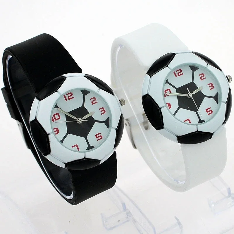 Children Football Cartoon Children Watch For Girls Rubber Kids Watches Boys Silicone Strap Analog WristWatch