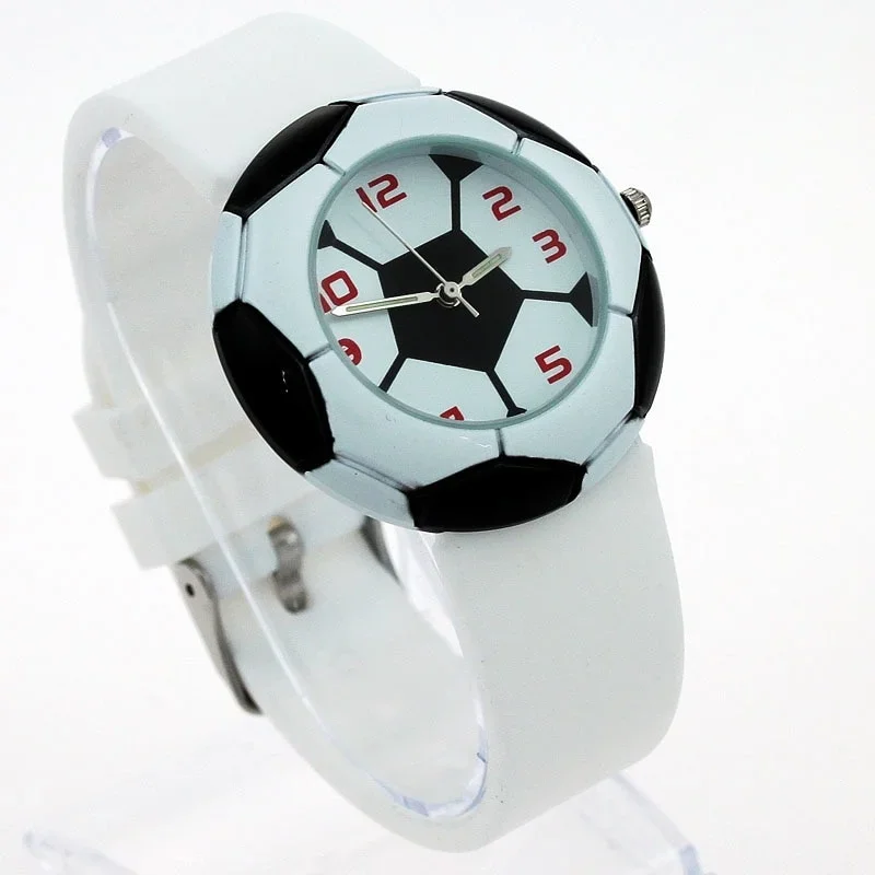 Children Football Cartoon Children Watch For Girls Rubber Kids Watches Boys Silicone Strap Analog WristWatch