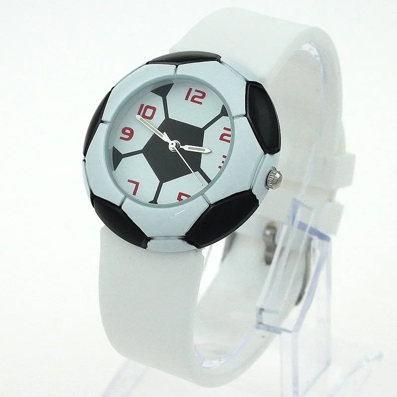Children Football Cartoon Children Watch For Girls Rubber Kids Watches Boys Silicone Strap Analog WristWatch