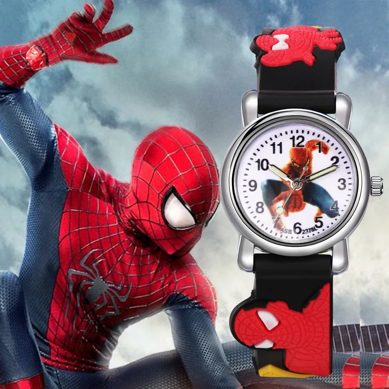 Disney SpiderMan Watch Cute Cartoon Watch Kids Watches Boys Christmas Gift  Leather Quartz Watch