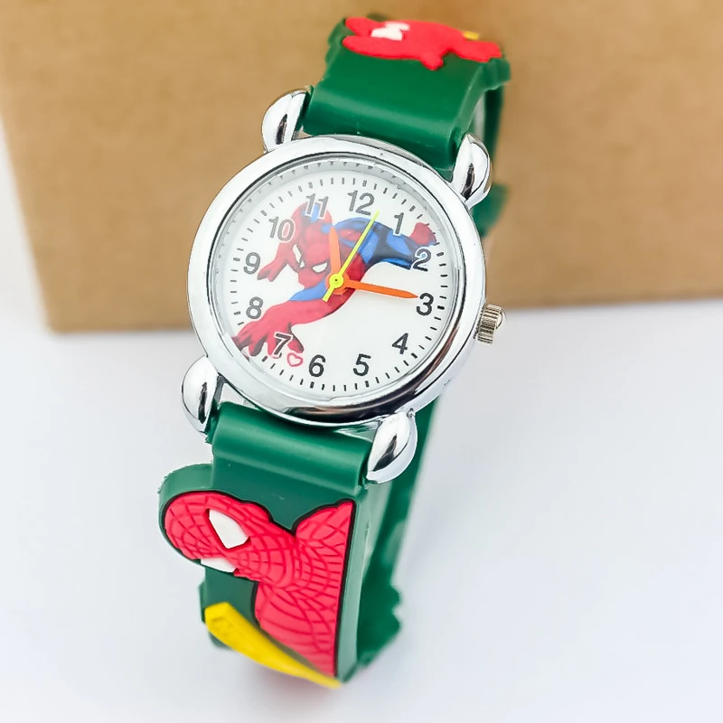 Disney SpiderMan Watch Cute Cartoon Watch Kids Watches Boys Christmas Gift  Leather Quartz Watch
