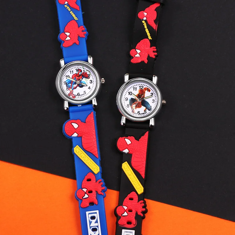 Disney SpiderMan Watch Cute Cartoon Watch Kids Watches Boys Christmas Gift  Leather Quartz Watch
