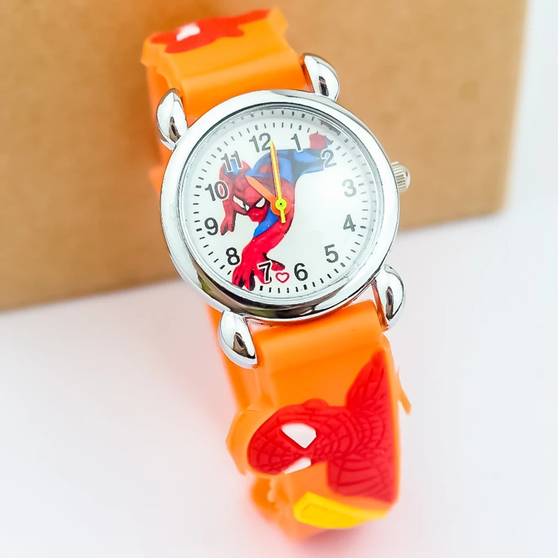 Disney SpiderMan Watch Cute Cartoon Watch Kids Watches Boys Christmas Gift  Leather Quartz Watch