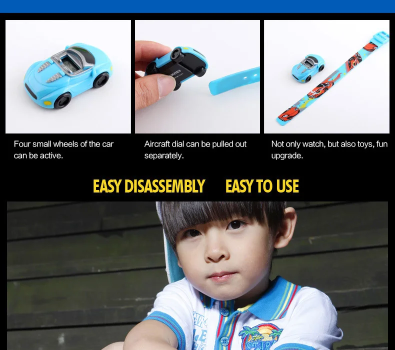 SKMEI Colorful Creative Cartoon Fun Car Mode Children Watches Date Time Clock Wristwatch For Boys Girls Birthday New Year Gift
