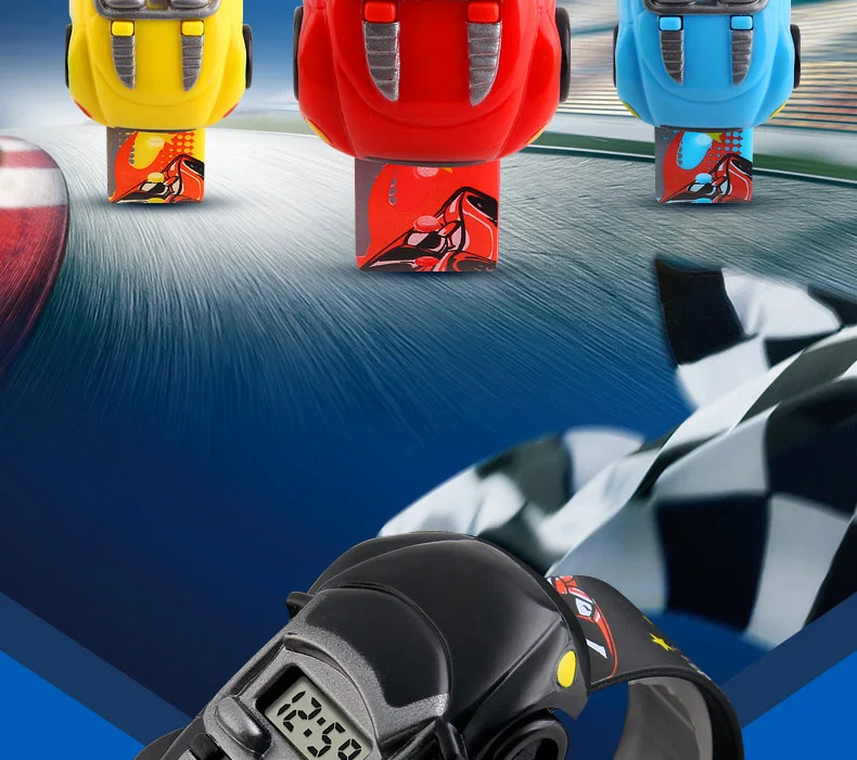 SKMEI Colorful Creative Cartoon Fun Car Mode Children Watches Date Time Clock Wristwatch For Boys Girls Birthday New Year Gift