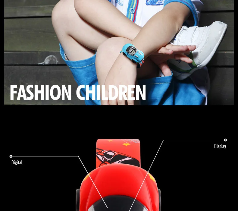 SKMEI Colorful Creative Cartoon Fun Car Mode Children Watches Date Time Clock Wristwatch For Boys Girls Birthday New Year Gift