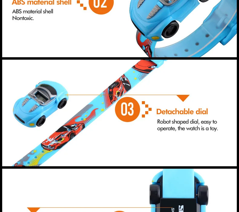 SKMEI Colorful Creative Cartoon Fun Car Mode Children Watches Date Time Clock Wristwatch For Boys Girls Birthday New Year Gift