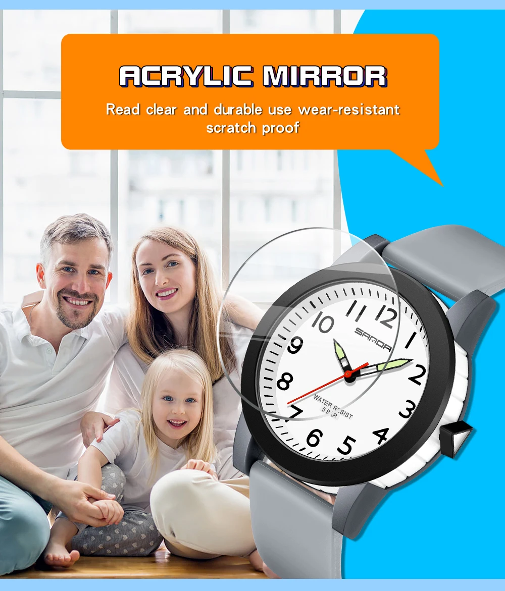 SANDA Women Watches Fashion Silicone Analog Quartz Wrist Watch Baseball Sports Waterproof Boy Girl Casual Clock Children Gifts