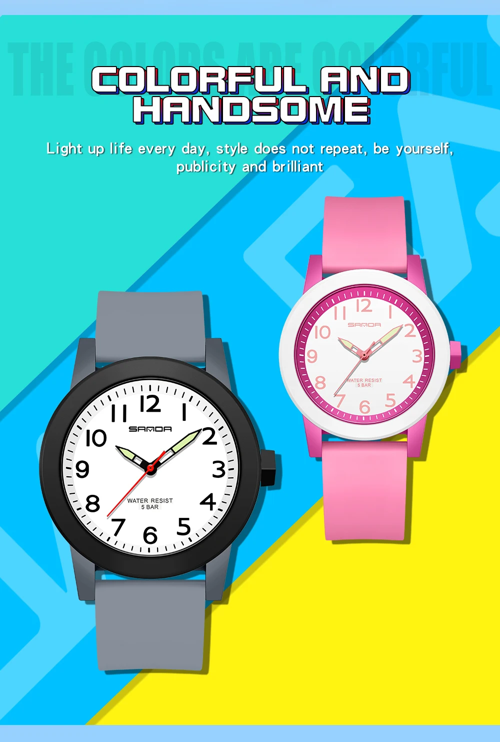 SANDA Women Watches Fashion Silicone Analog Quartz Wrist Watch Baseball Sports Waterproof Boy Girl Casual Clock Children Gifts