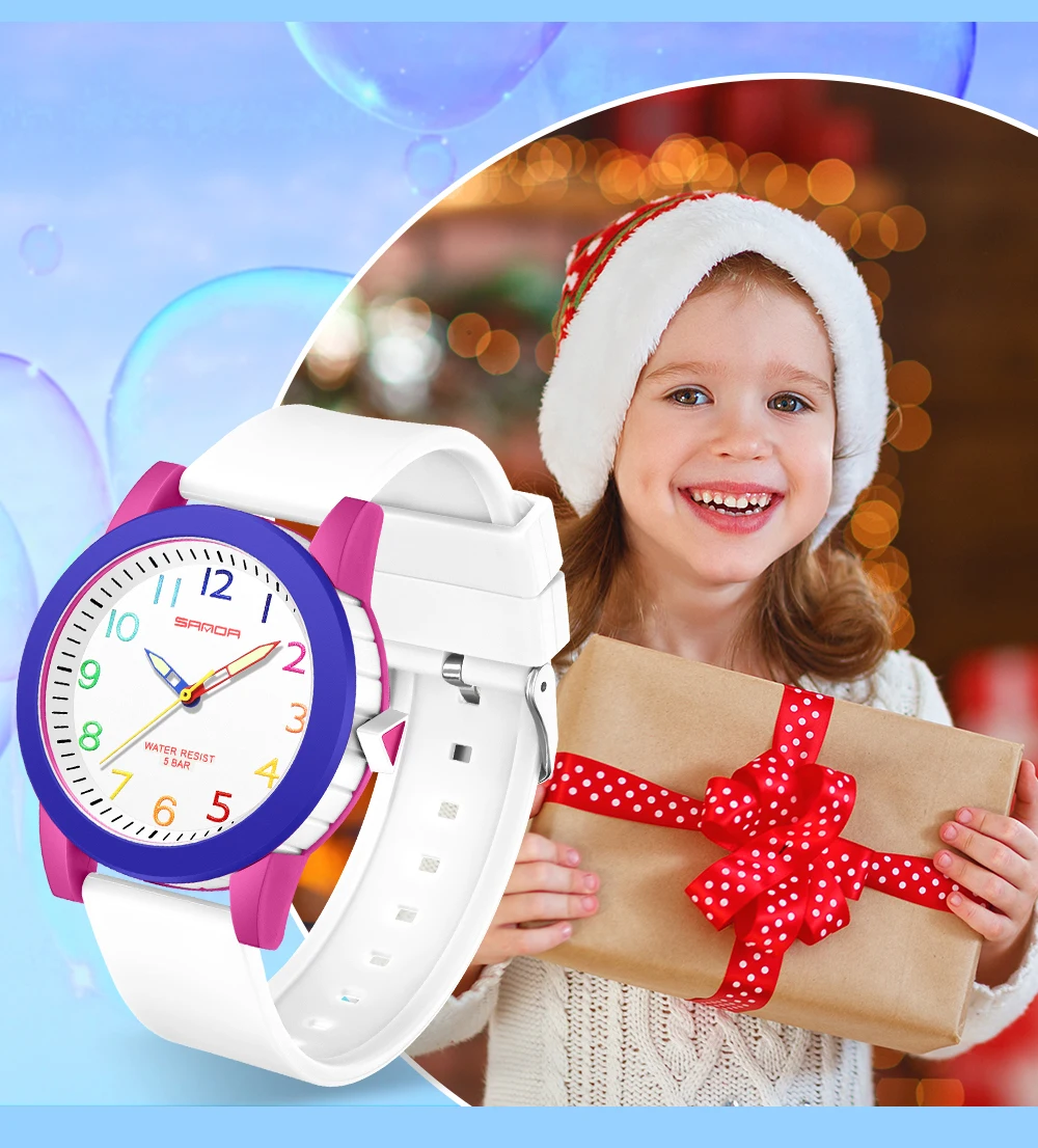 SANDA Women Watches Fashion Silicone Analog Quartz Wrist Watch Baseball Sports Waterproof Boy Girl Casual Clock Children Gifts