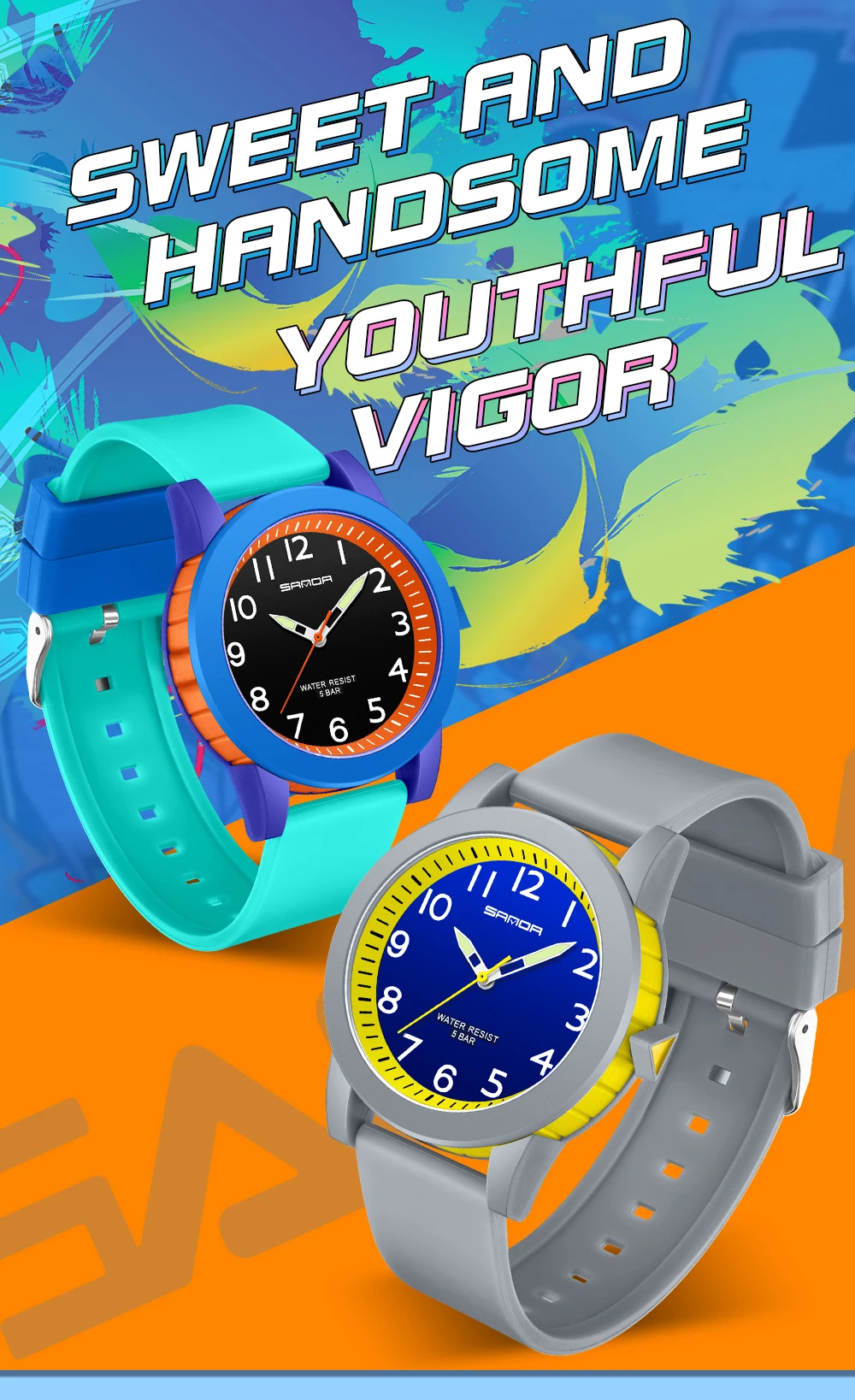 SANDA Women Watches Fashion Silicone Analog Quartz Wrist Watch Baseball Sports Waterproof Boy Girl Casual Clock Children Gifts