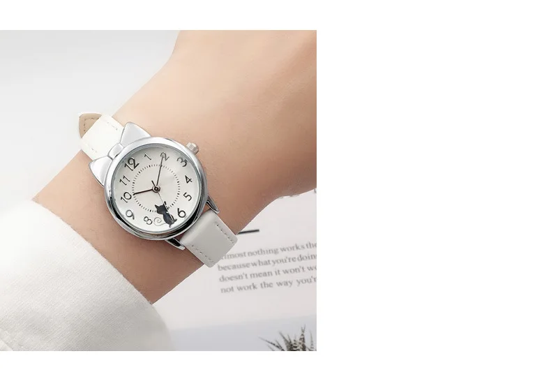 UTHAI H110 Kids's Watches Girl Cute Cat Cartoon Watch Children's Student Simple Waterproof Female Fashion Quartz Wristwatch Gift