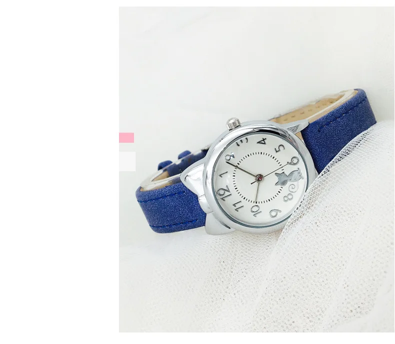 UTHAI H110 Kids's Watches Girl Cute Cat Cartoon Watch Children's Student Simple Waterproof Female Fashion Quartz Wristwatch Gift