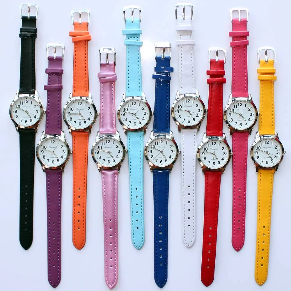 Fashion Student Boy Watch Girls Watches Women Leather Watch Quartz Wristwatches For Kids