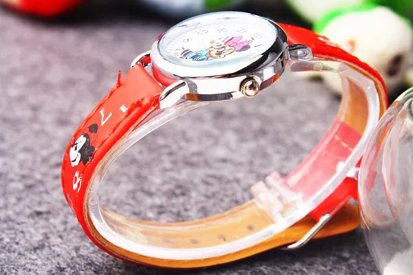 Disney Mickey Minnie Cute Cartoon Girls Kids Quartz Watches Children's Watch Lovely Fashion Girl Wristwatches