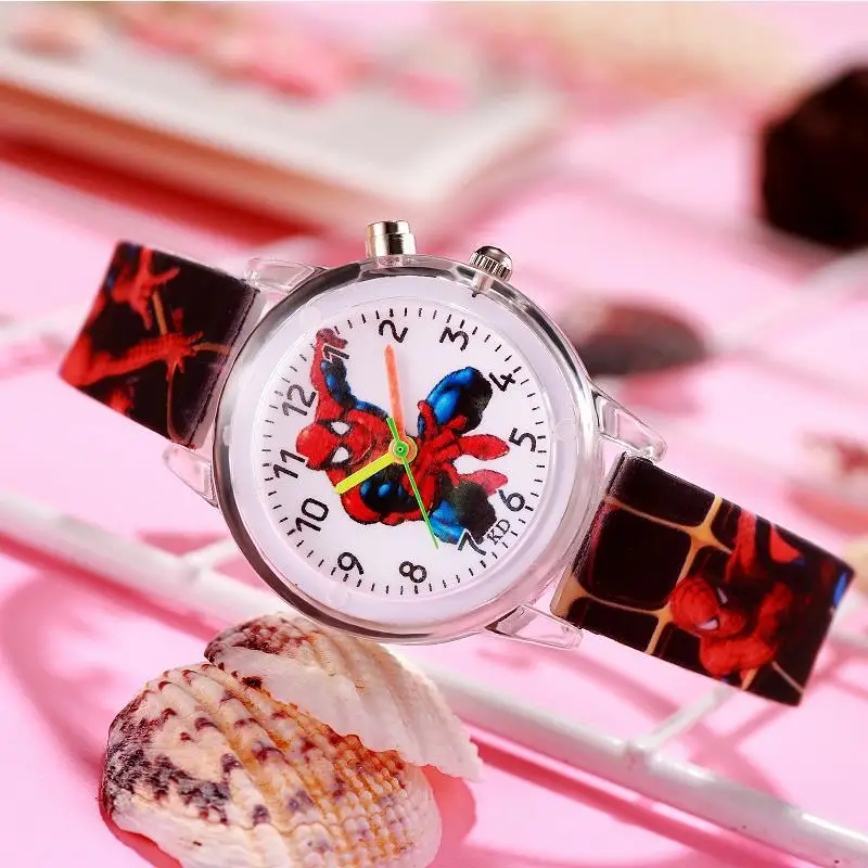 Disney Frozen Princess Elsa Children Cartoon Watches Spiderman Colorful Led Light Boys Watch Girls KidsGift Clock Wristwatch