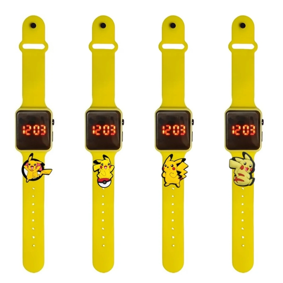 Pikachu Children's Watch Cartoon Fashion Watches Electronic Digital LED Display Watches Waterproof Holiday Gift Kids Watches