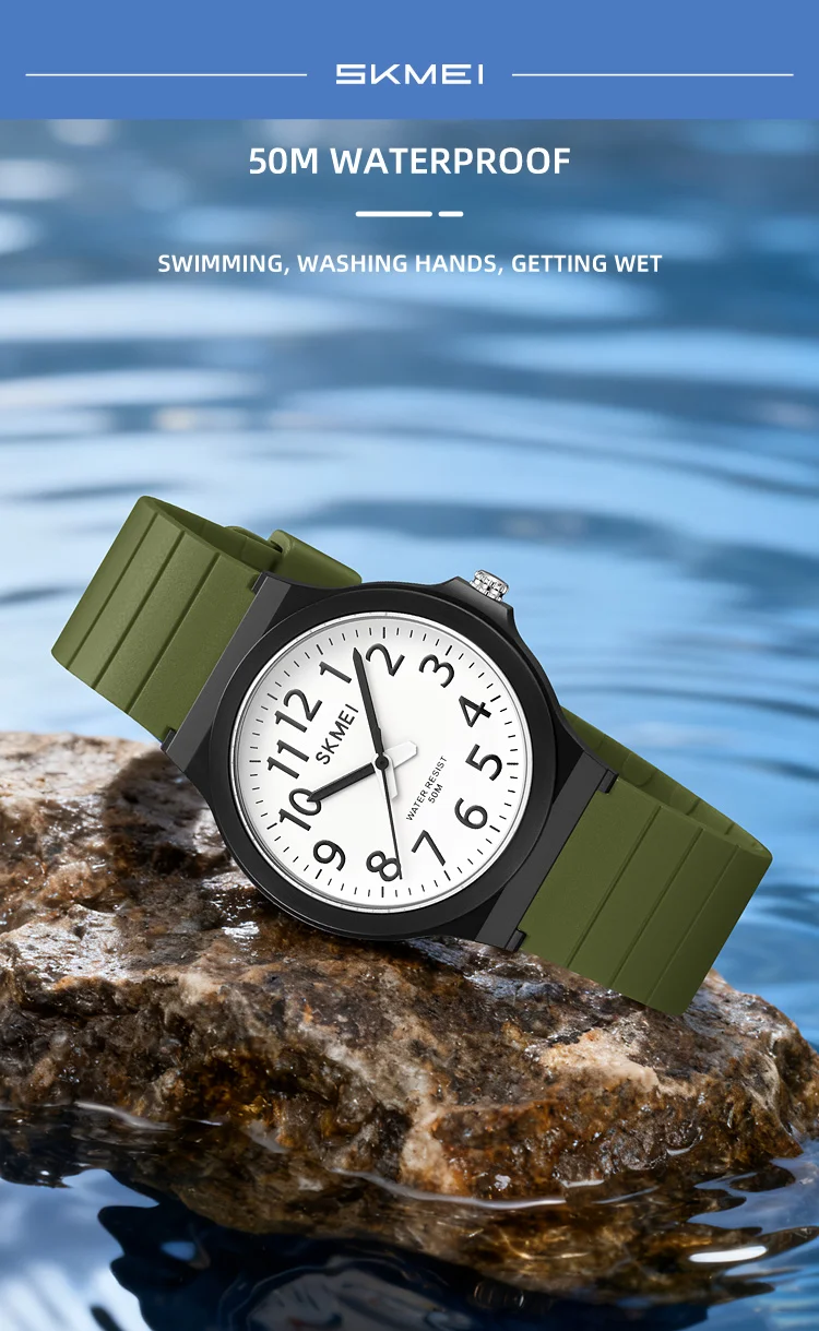 SKMEI 2557 Fashion Quartz Wristwatch 5Bar Waterproof Student Wrist Watch Women Men Fashion Casual Outfit Clock For Raining Day