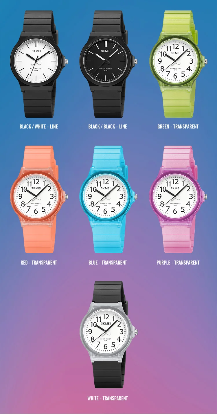 SKMEI 2557 Fashion Quartz Wristwatch 5Bar Waterproof Student Wrist Watch Women Men Fashion Casual Outfit Clock For Raining Day
