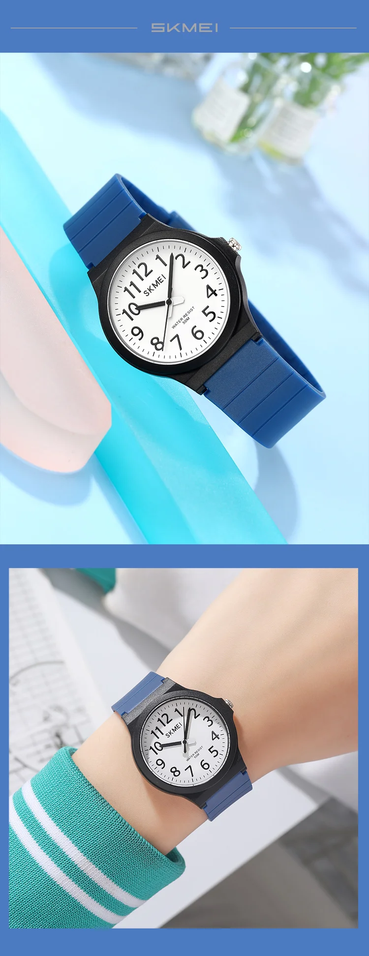 SKMEI 2557 Fashion Quartz Wristwatch 5Bar Waterproof Student Wrist Watch Women Men Fashion Casual Outfit Clock For Raining Day