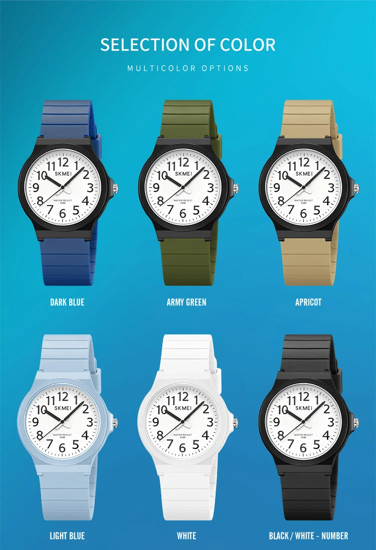 SKMEI 2557 Fashion Quartz Wristwatch 5Bar Waterproof Student Wrist Watch Women Men Fashion Casual Outfit Clock For Raining Day