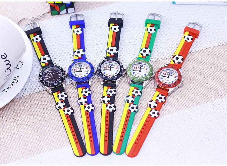 2026 Fashion Children Boys Girls 3D Football Quartz Watches Kids Primary School Student Learn Time Study Sports Watches Gifts